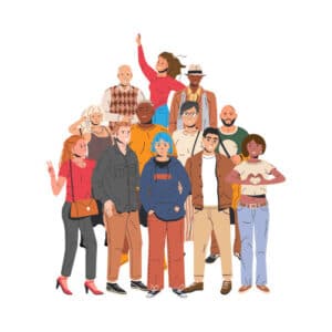 Groupe de personnes de tous les âges
